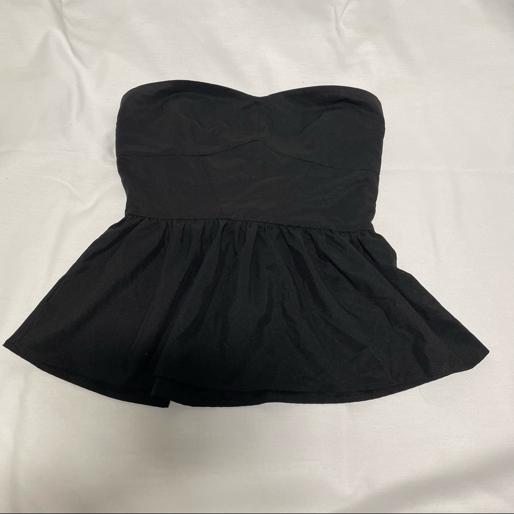 Black sleeveless peplum top womens small